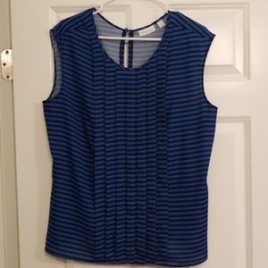 New York & Company blue top with navy stripes